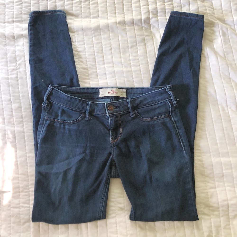 Hollister Dark Wash Low-Rise Jeggings Size 3L